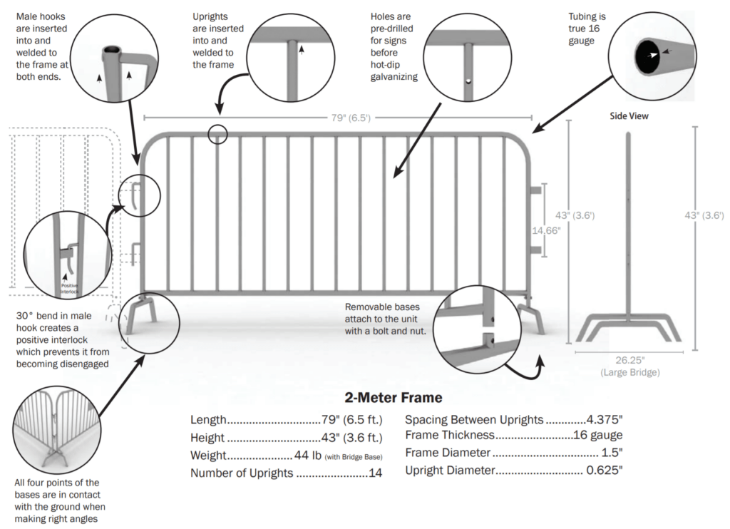 Blockader Heavy Duty Steel Barrier Specifications