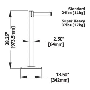 Tensabarrier Stanchion 889 Advance Queue Line Retractable Belt Stanchion