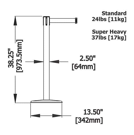 Tensabarrier Stanchion 889 Advance Queue Line Retractable Belt Stanchion