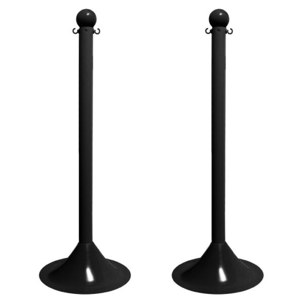 2-inch heavy duty plastic stanchions 2-pack black