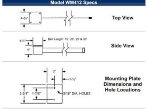 WM412 Retracta-Belt Specs