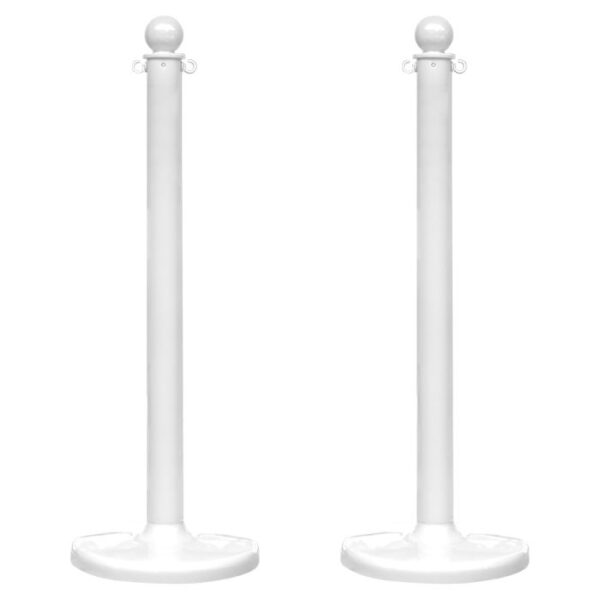 2.5-Inch Plastic Stanchions 2-Pack White