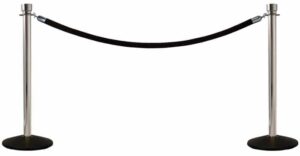 Queue In A Box - Polished Aluminum Post With Black Velour Rope