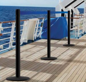 Marine Post weather resistant retractable belt stanchion