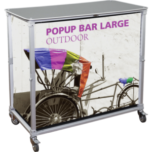 Portable Expandable Popup Wheeled Bar Large Counter Frame Graphic