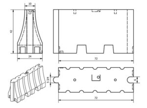 Low Profile Schemaric Drawing Standard Plastic Jersey Barrier Schematic