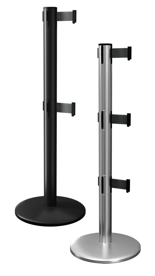 Roller Barrier Movable Stanchion with Wheels Stanchion Posts with Multiple Belts