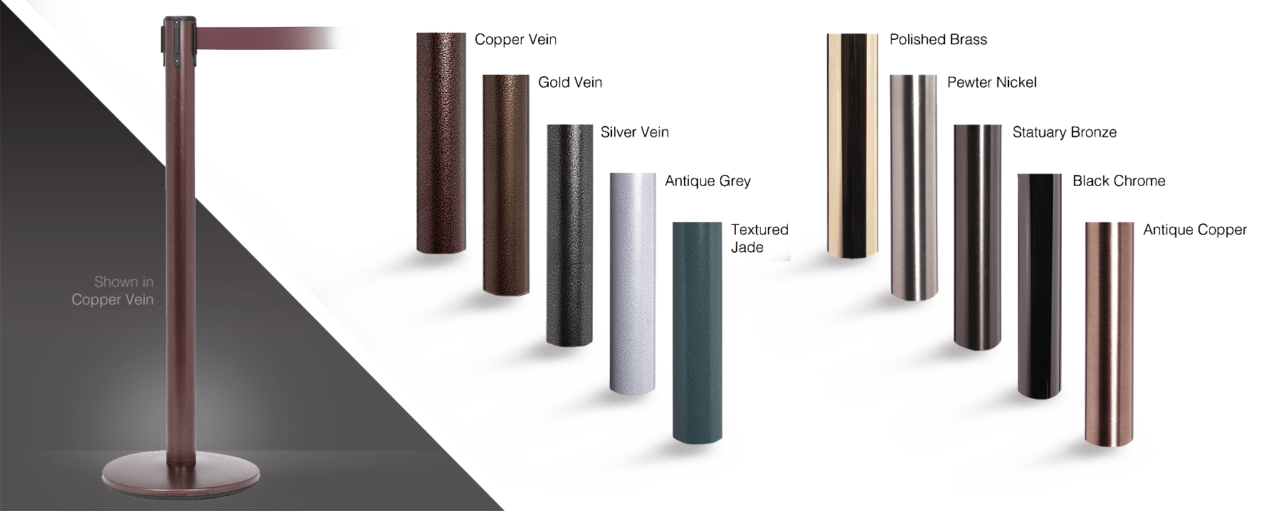 Retractable Belt Barriers 7 Belt Barrier Post Finish Options