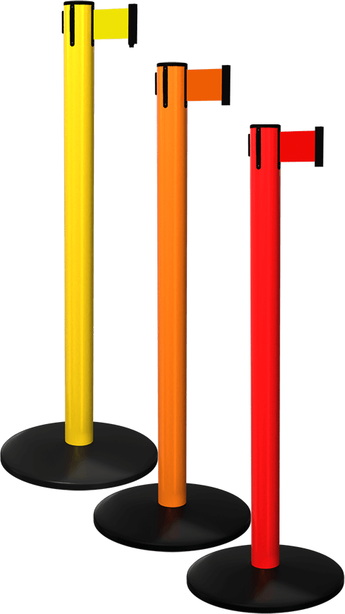 Roller Barrier Movable Stanchion with Wheels High Visibility Safety Stanchions