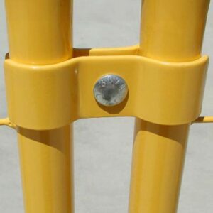 Perimeter Fencing Hardware Clamp - Yellow In Use